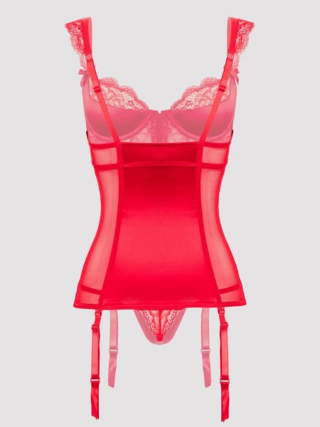 Lovehoney Plus Size Treasure Me Red Push-Up Basque Set