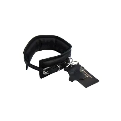 Bound X Padded Cuffs And Collar Set With Thin Strap Black