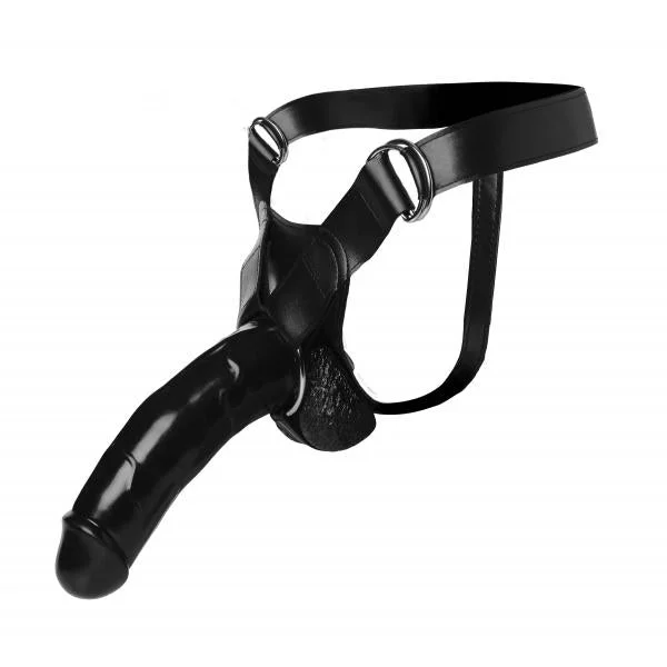 Infiltrator II Hollow Strap On With 9 Inches Dildo Black