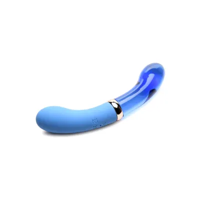 Prisms Erotic Glass Vibra Glass 10X Bleu 7 Dual Ended Silicone Glass G Spot Vibrator