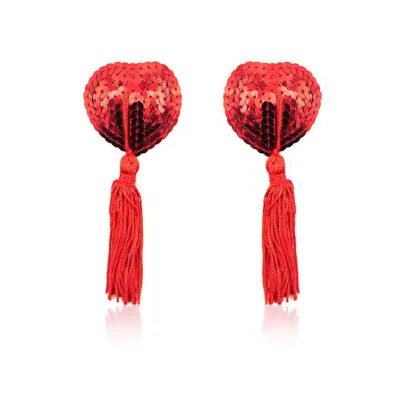 Love Heart Nipple Tassel Red