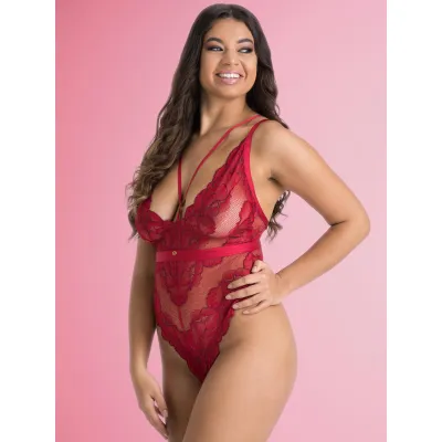 Lovehoney Tiger Lily Red Floral Lace Teddy