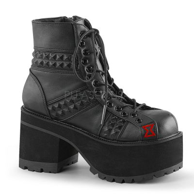 4 inches Heel 2 1 2 inches PF Ankle Boot w Black Widow Embroidery