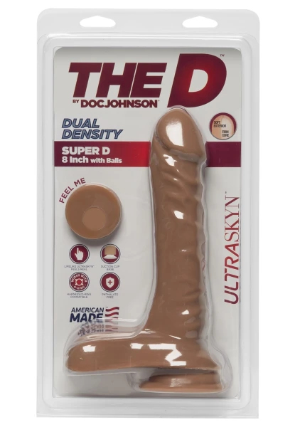 The D - Super D 8" Suction Cup Dildo by Doc Johnson - Chocolate
