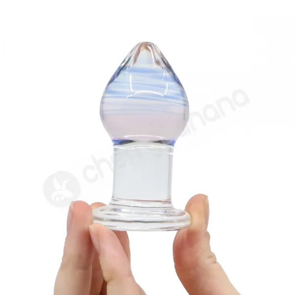 Crystal Pleasures Glass Purple Rain Butt Plug