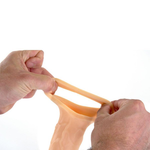 9 Inch Realistic Performance Penis Sleeve Natural Silicone Girth Enhancer