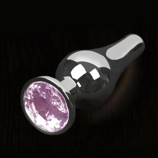 Dolce Piccante Silver Style Anal Plug Small With Pink Gem — image 4 of 4