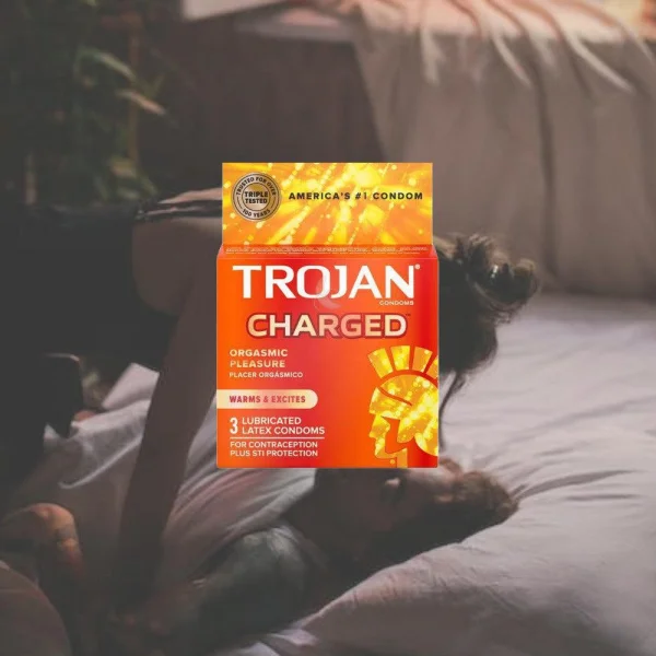 Trojan Charged Deep-Ribbed Condoms (3-Pack)