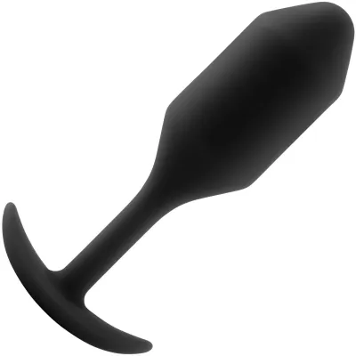 b Vibe Snug Plug 2 Medium Silicone Weighted Butt Plug Black