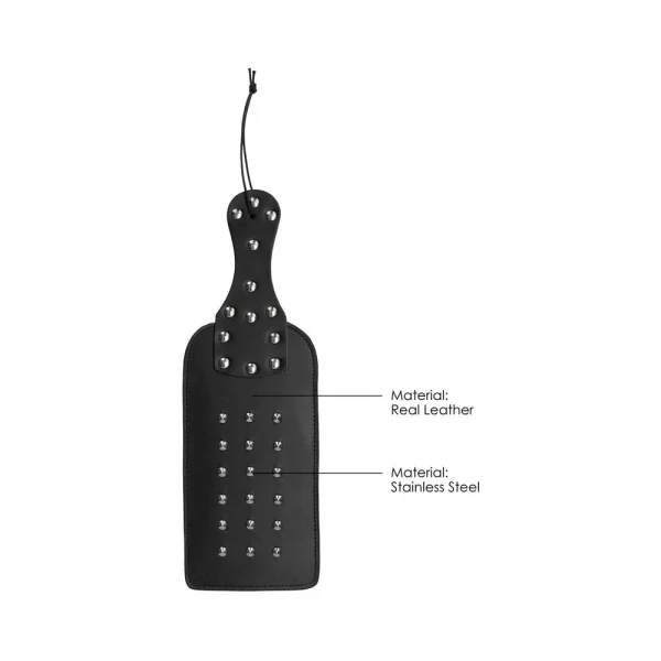 Ouch! Pain - Saddle Leather Studded Paddle