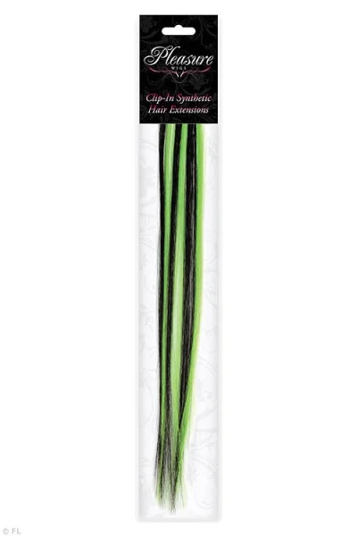 Neon Green/Black Clip-In Synthetic Hair Extension By Pleasure Wigs — image 2 of 2