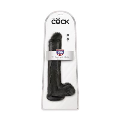 King Cock 13 Inch Cock With Balls Black 13 Inch