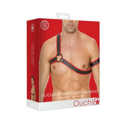Ouch Gladiator Harness Red
