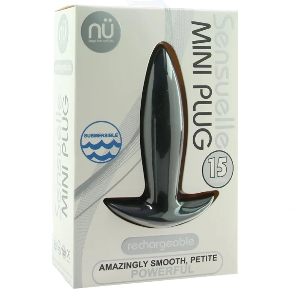 15-Function Vibrating Mini-Plug Rechargeable Silicone Anal Plug By Nu Sensuelle - Black