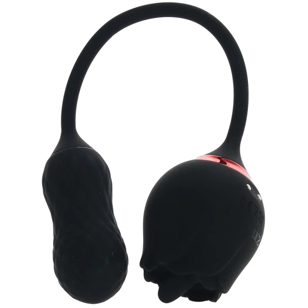 French Kiss Elite Siren Bullet Vibrator & Flickering Tongue Clitoral Stimulator By CalExotics - Black