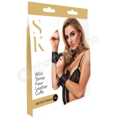 Secret Kisses Wild Tamer Restraints Faux Leather Black Cuffs