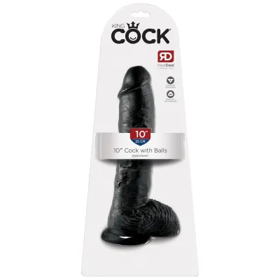 King Cock 10 Inch Cock With Balls Black