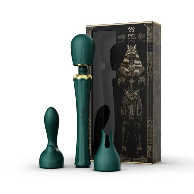 Kyro Vibrating Wand Massager in Turquoise Green by Zalo