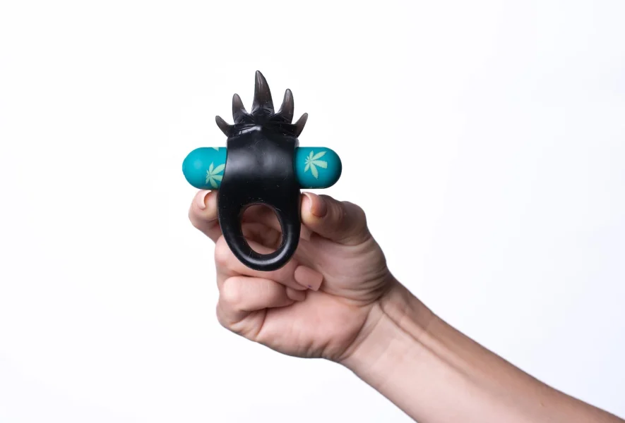 Ziggy Pot Leaf USB Rechargeable Vibratiing Erection Enhancer Ring - 420 Series