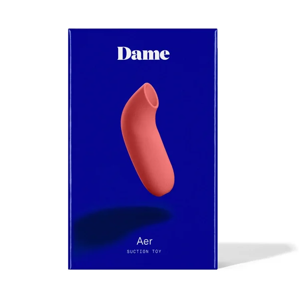 AER Silicone Rechargeable Waterproof Pressure Wave Suction Toy By Dame - Papaya