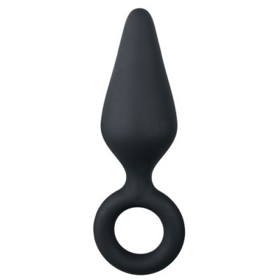 Black Buttplug With Pull Ring Large