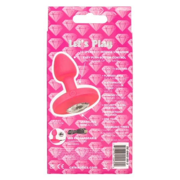 Cheeky Gems - Small Rechargeable Vibrating Probe - Pink