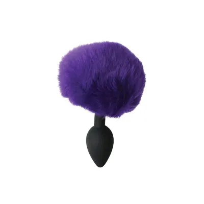 Silicone Bunny Butt Plug Purple Black 5 5 Inch