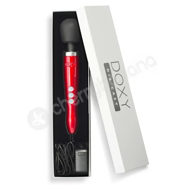 Doxy Die Cast Red Vibrating Massager Wand