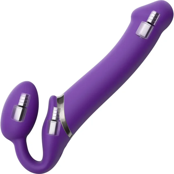 Strap-on-me Vibrating 3 Motors Strap On Xl - Purple