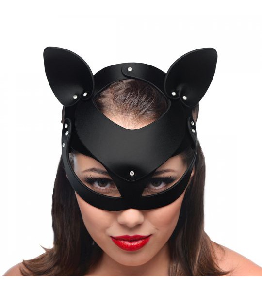 Master Series Bad Kitten Leather Cat Mask