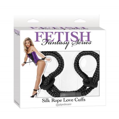 Fetish Fantasy Silk Rope Love Cuffs Black