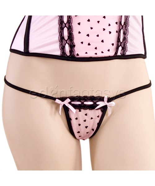 Heart mesh bustier set