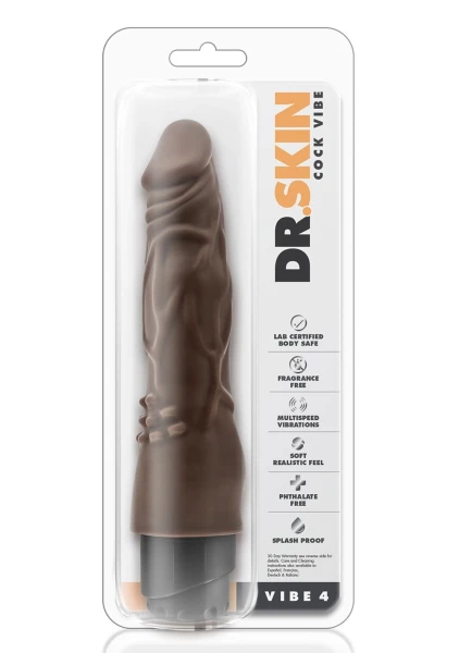 Dr. Skin - Cock Vibe 4 - 8 Inch Vibrating  Cock - Chocolate