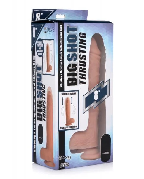 Curve Novelties Big Shot 8" Thrusting Dildo W/remote Control - Flesh — image 4 of 4