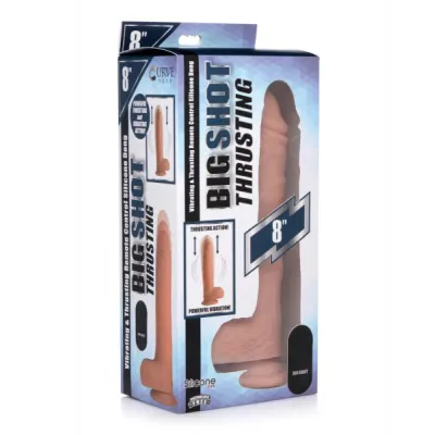 Curve Novelties Big Shot 8 Thrusting Dildo W remote Control Flesh