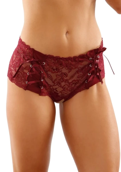 Magnolia Crotchless Boyshort with Lace-Up Panels — image 9 of 12