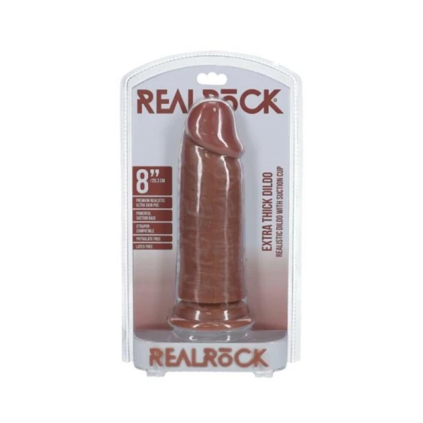 Realistic Dildos: Realrock Extra Thick 8 In. Dildo Tan