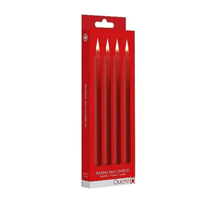 Teasing Wax Candles Large Red 4 Pack