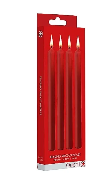 Teasing Wax Candles Large - Red - 4-Pack