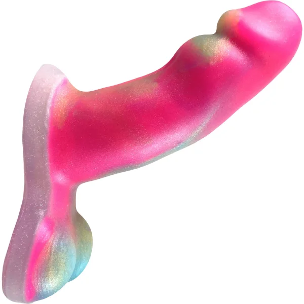 Pris Toys Super Nova 6.5" Dual Density Silicone Dildo With Balls - Candy