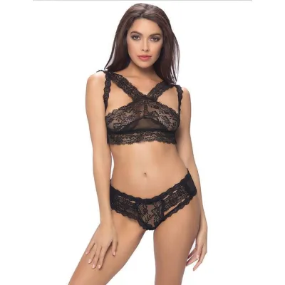 Black Lace Lingerie Set XS M