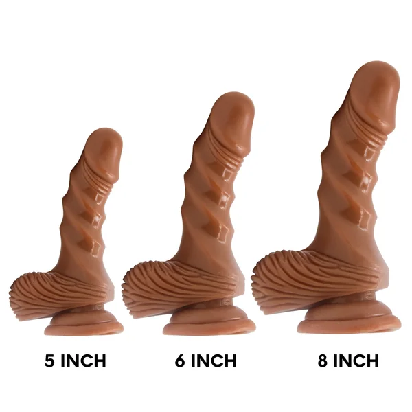 Brown Rippled Suction Cup G-Spot Dildo — image 18 of 18