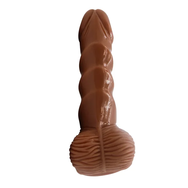 Brown Rippled Suction Cup G-Spot Dildo — image 15 of 18