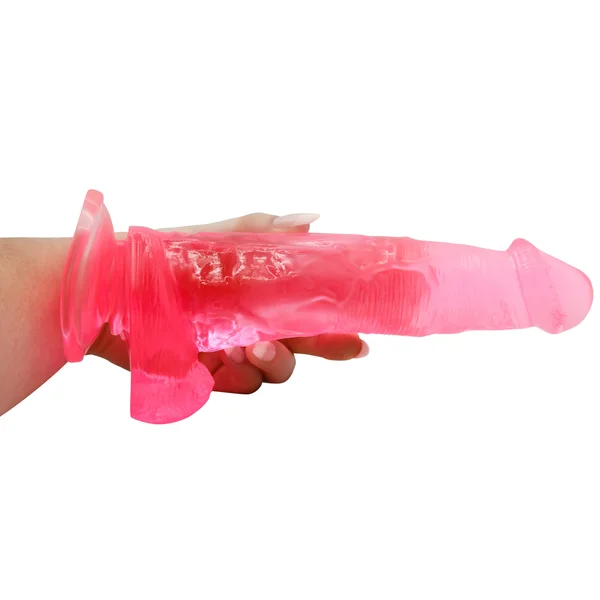 XL & Thick 8.5 Inch Translucent Jelly Dildo With Balls — image 9 of 10