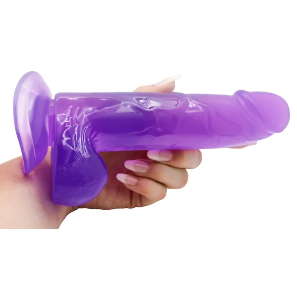 Long & Thick Ultra Veined Jelly G-Spot Dildo With Balls — image 11 of 11