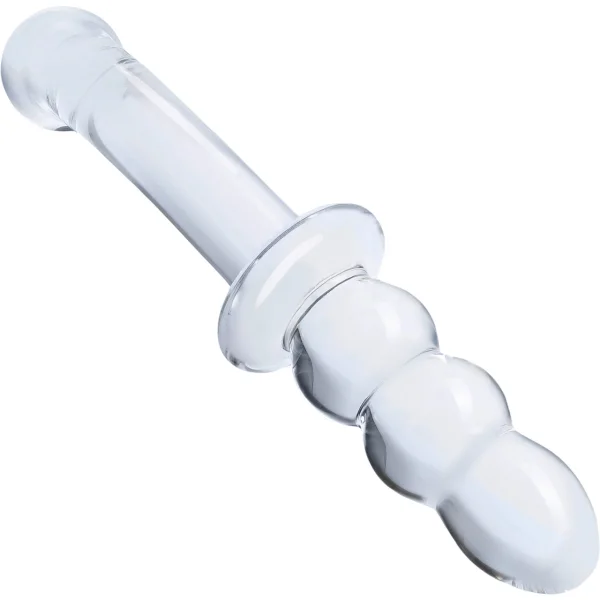 Gläs Ribbed G-Spot Glass Dildo  - Clear