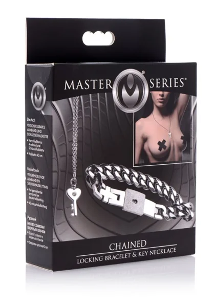 Chained Locking Bracelet and Key Necklace