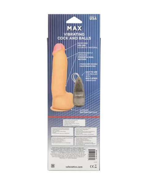 Max Vibrating Cock & Balls - 7 Inch
