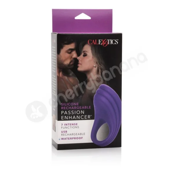 Silicone Rechargeable Purple Passion Enhancer Cock Ring