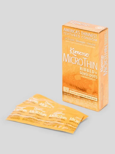 Kimono MicroThin Ribbed and Sensi-Dots Latex Condoms (12 Count)